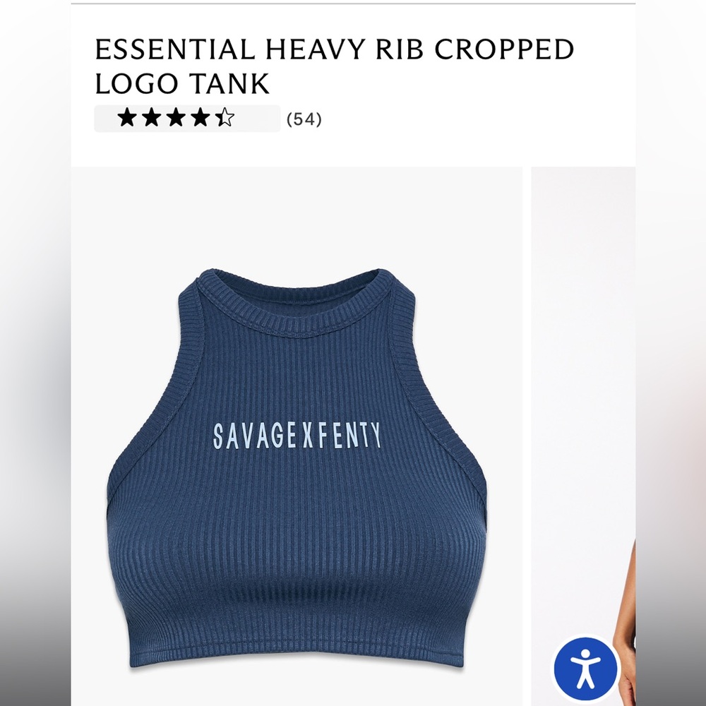 Savage X Fenty Navy Ribbed Crop Top